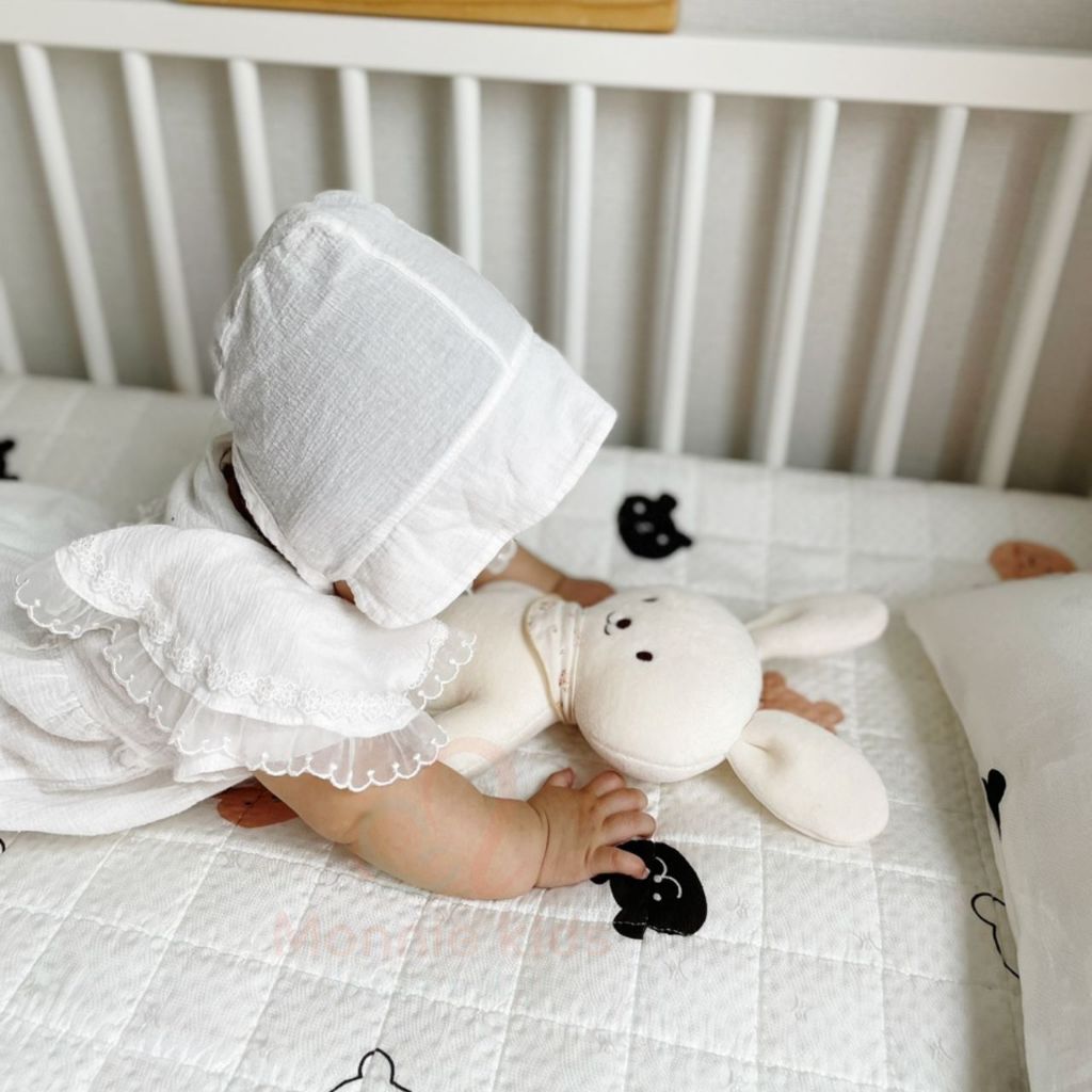 Thú bông cotton hữu cơ cho bé Lacoz 30cm, gấu thỏ bông organic mềm mại cho trẻ - Monnie Kids