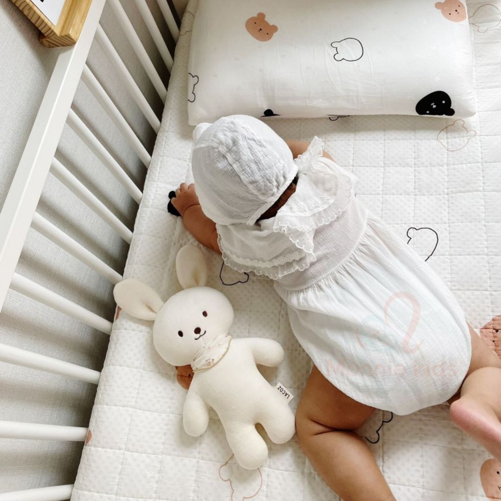 Thú bông cotton hữu cơ cho bé Lacoz 30cm, gấu thỏ bông organic mềm mại cho trẻ - Monnie Kids