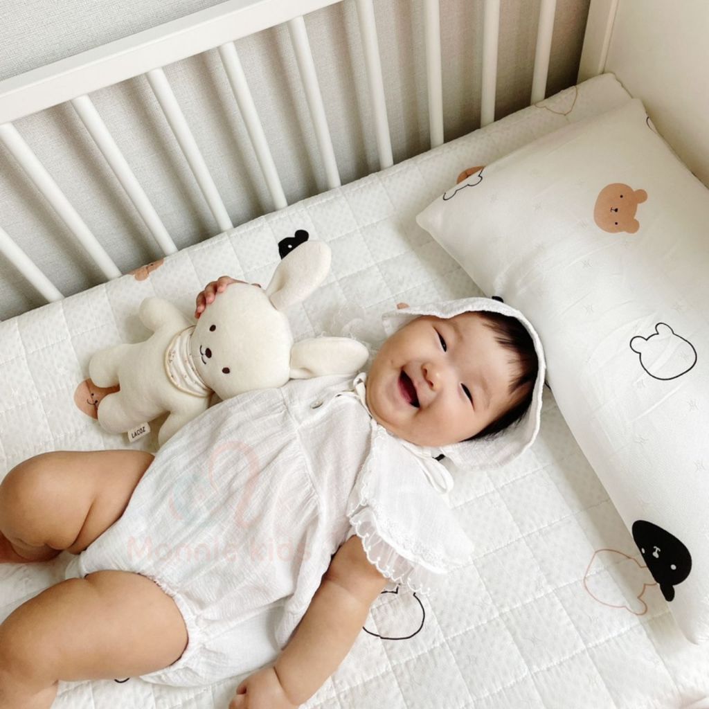 Thú bông cotton hữu cơ cho bé Lacoz 30cm, gấu thỏ bông organic mềm mại cho trẻ - Monnie Kids