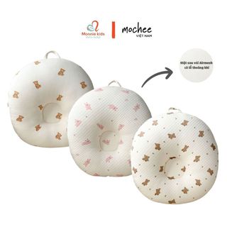 Gối chống trào cho bé Mochee vải airmesh 70x70cm lụa cotton cho trẻ 0M+ - Monnie Kids