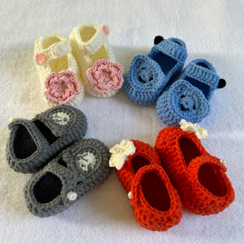 Giày móc len bé sơ sinh đến 3 tháng