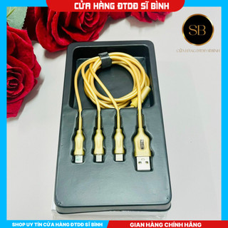 Cáp sạc 3 đầu byz, 3 in 1 sạc nhanh dây bền gọn nhẹ khi mang theo