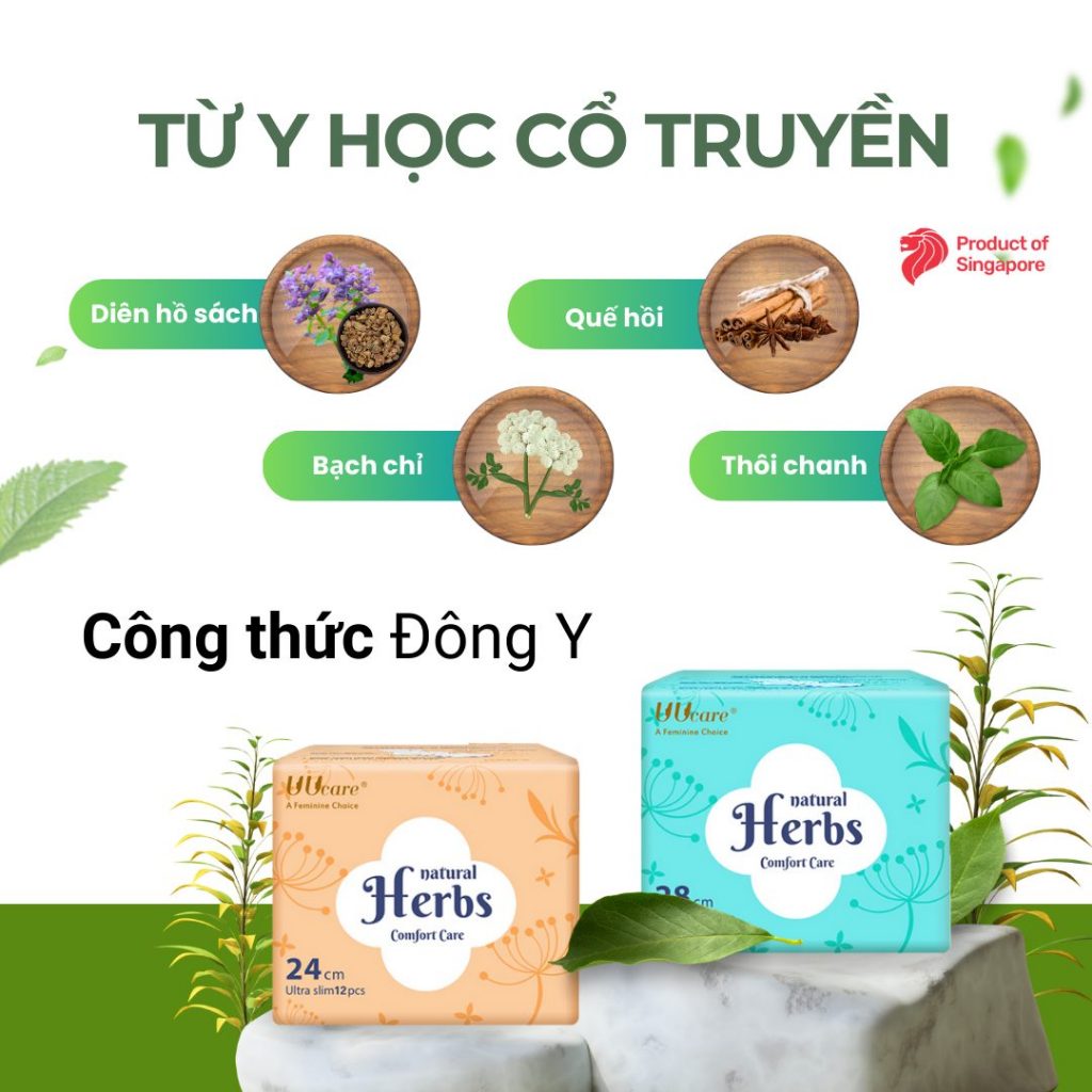 Băng vệ sinh Thảo dược UUcare Herbal 28cm ban đêm