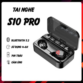 Tai Nghe Không Dây S10 Pro Bluetooth V5.2 - Âm Thanh Hifi 9D Có Mic Cảm Ứng Chống Nước Pin Trâu