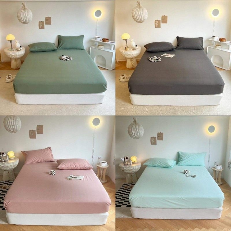 Ga giường Cotton Tici, ga giường trơn , ga giường Tici phong cách Hàn Quốc đầy đủ kích cỡ