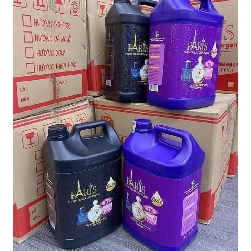 Nước giặt Paris hương nước hoa can 5 lít .