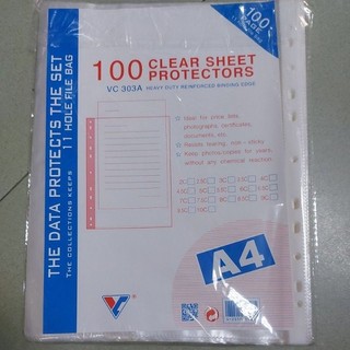 Bìa lỗ a4 loại dày 600, bìa lá lỗ dày a4 vc 303a, bìa lá nylon, bìa lá a4 clear sheet protection