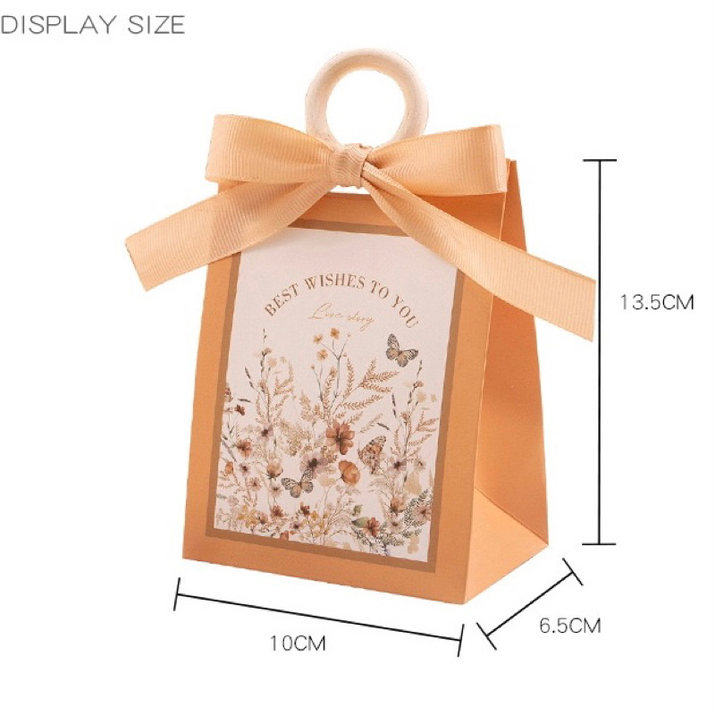 Túi đựng quà, mỹ phẩm 20/11, 8/3 Vintage khoen gỗ cao cấp