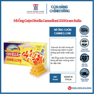 Mì ống cuộn cannelloni divella 250gr nhập khẩu ý