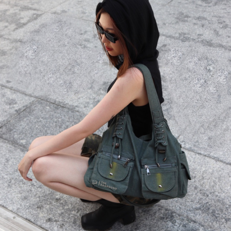 TÚI DENIM ĐEO VAI/ ĐEO CHÉO - NHIỀU NGĂN - PHONG CÁCH Y2K GOTHIC