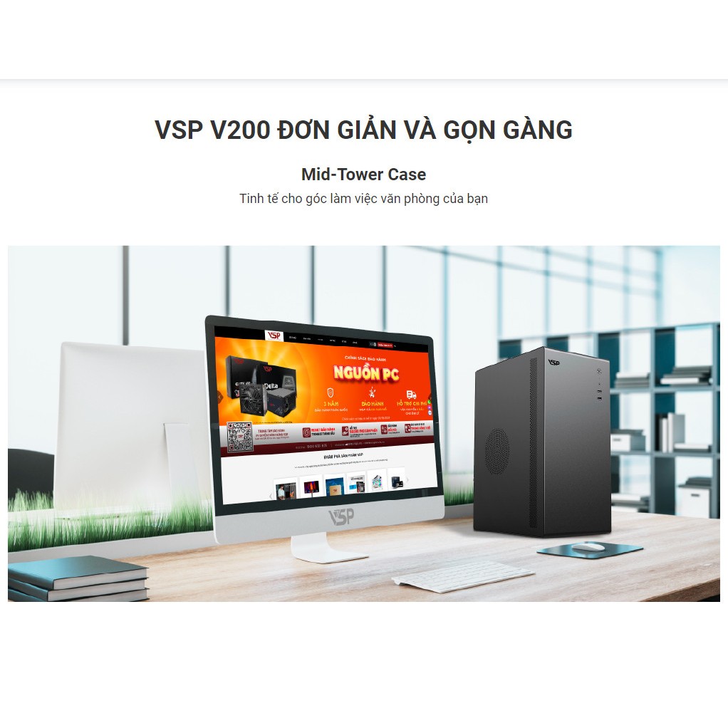 Vỏ máy tính Case VSP V200   - Chính hãng