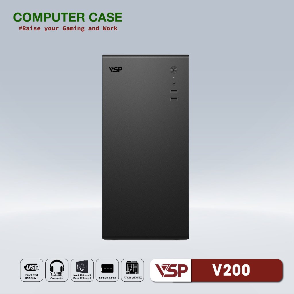 Vỏ máy tính Case VSP V200   - Chính hãng
