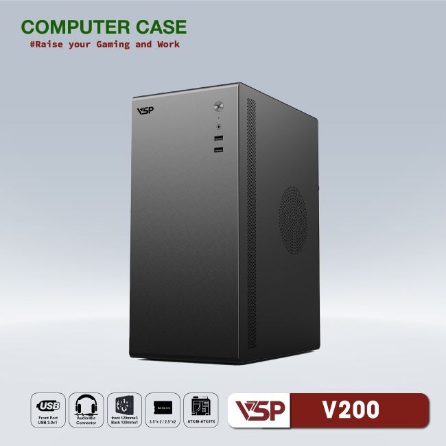 Vỏ máy tính Case VSP V200   - Chính hãng
