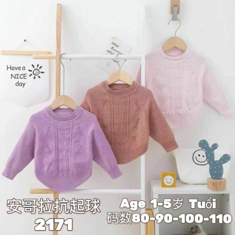 Áo len mịn Quảng châu dáng điệu đà cho bé gái