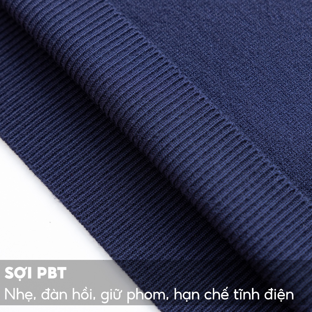 Áo Len Nam 5S FASHION, Chất Viscose, Thiết Kế Cổ Tròn Can Phối Kẻ Ngang, Lịch Lãm