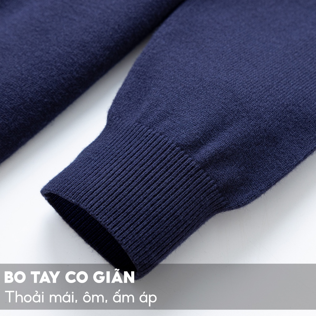 Áo Len Nam 5S FASHION, Chất Viscose, Thiết Kế Cổ Tròn Can Phối Kẻ Ngang, Lịch Lãm