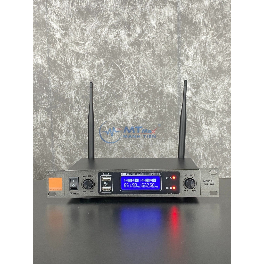 Micro Karaoke VP-606 Không Dây - Mic Hát Karaoke Giá Rẻ, Bộ 2 Micro Không Dây Chống Nhiễu Chống Hú, Hút Âm Tốt,