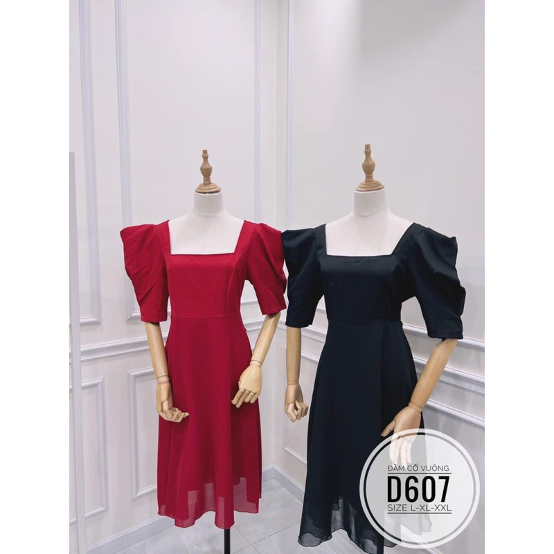 Đầm cotton lạnh phối chiffon