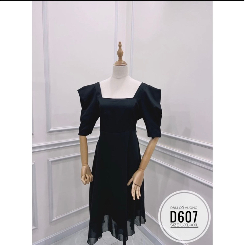 Đầm cotton lạnh phối chiffon