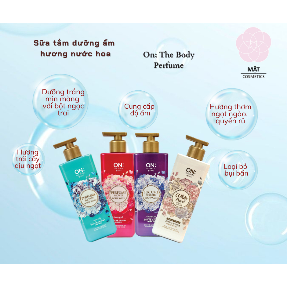 Sữa Tắm nước hoa On The Body Perfume Các Mùi 500g
