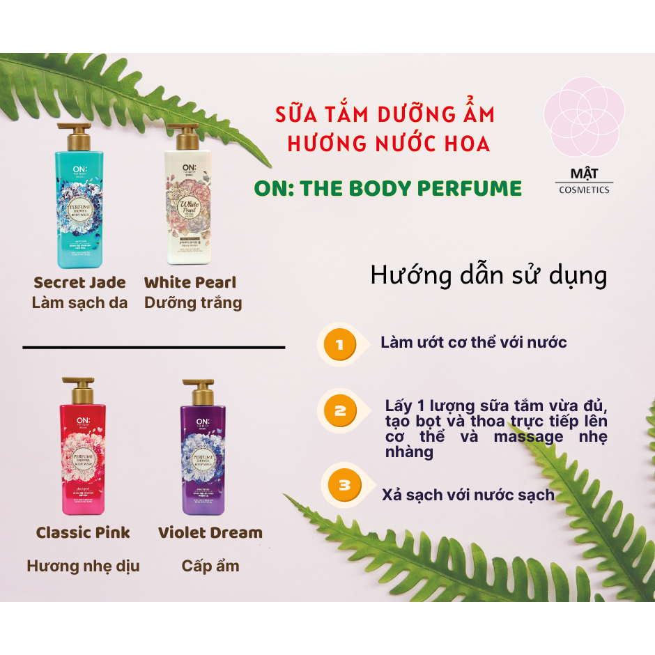 Sữa Tắm nước hoa On The Body Perfume Các Mùi 500g
