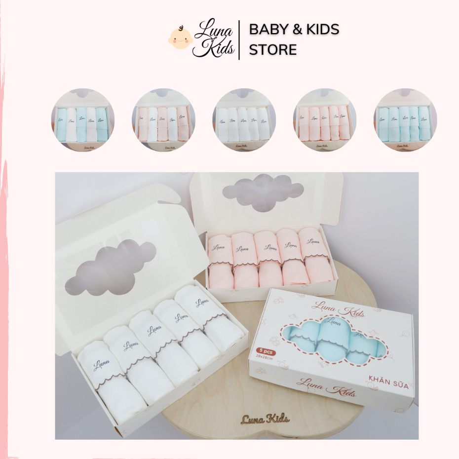 K001 Set 5 Khăn sữa sợi tre lụa (30x30) La Pomme