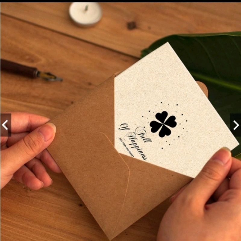 Thiệp kraf lá chia làm quà tặng, decor, phong cách Vintage