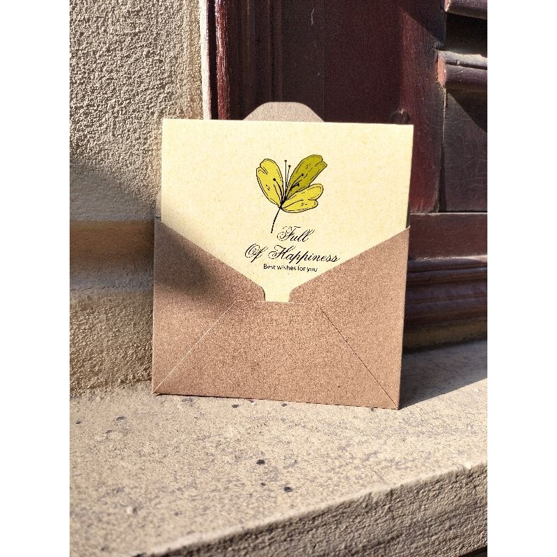 Thiệp kraf lá chia làm quà tặng, decor, phong cách Vintage