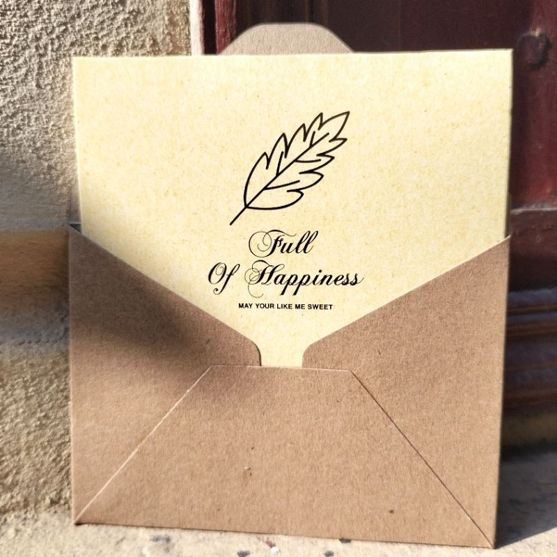 Thiệp kraf lá chia làm quà tặng, decor, phong cách Vintage