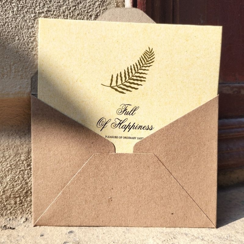 Thiệp kraf lá chia làm quà tặng, decor, phong cách Vintage