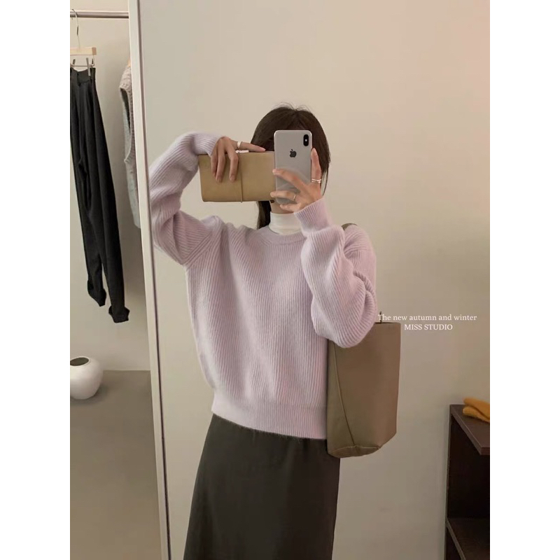 Áo len trơn basic màu pastel