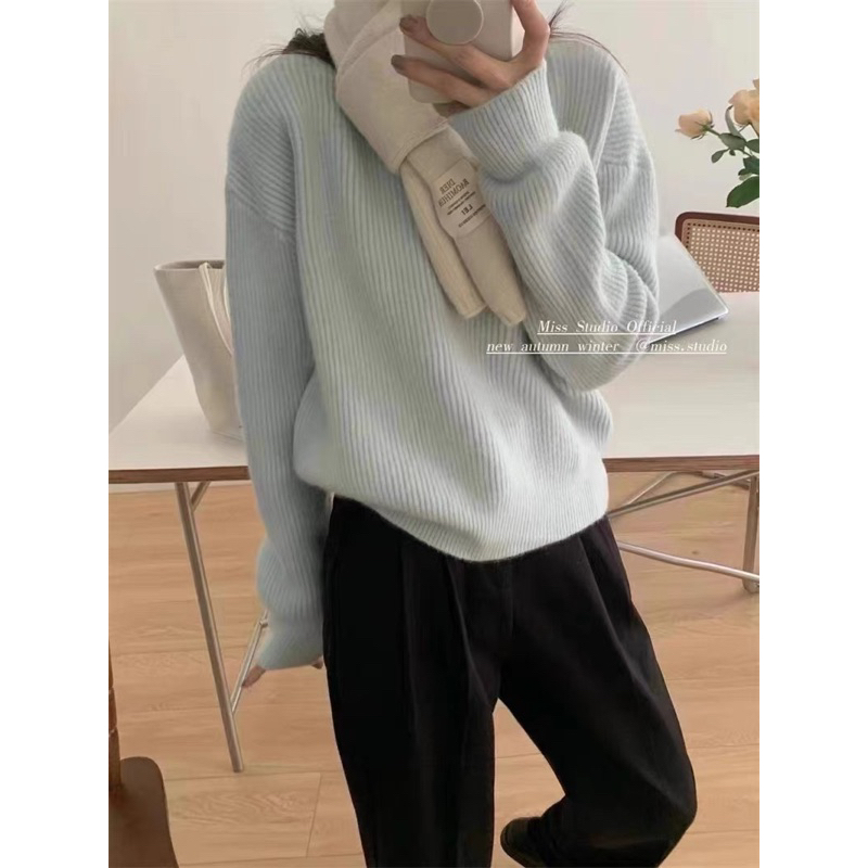 Áo len trơn basic màu pastel