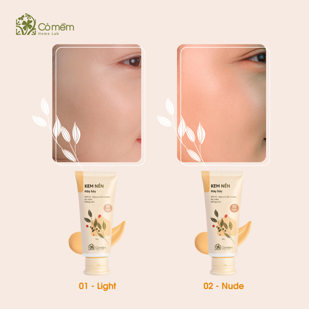Kem nền Hây Hây cỏ mềm trang điểm nhẹ nhàng nâng tone từ thiên nhiên