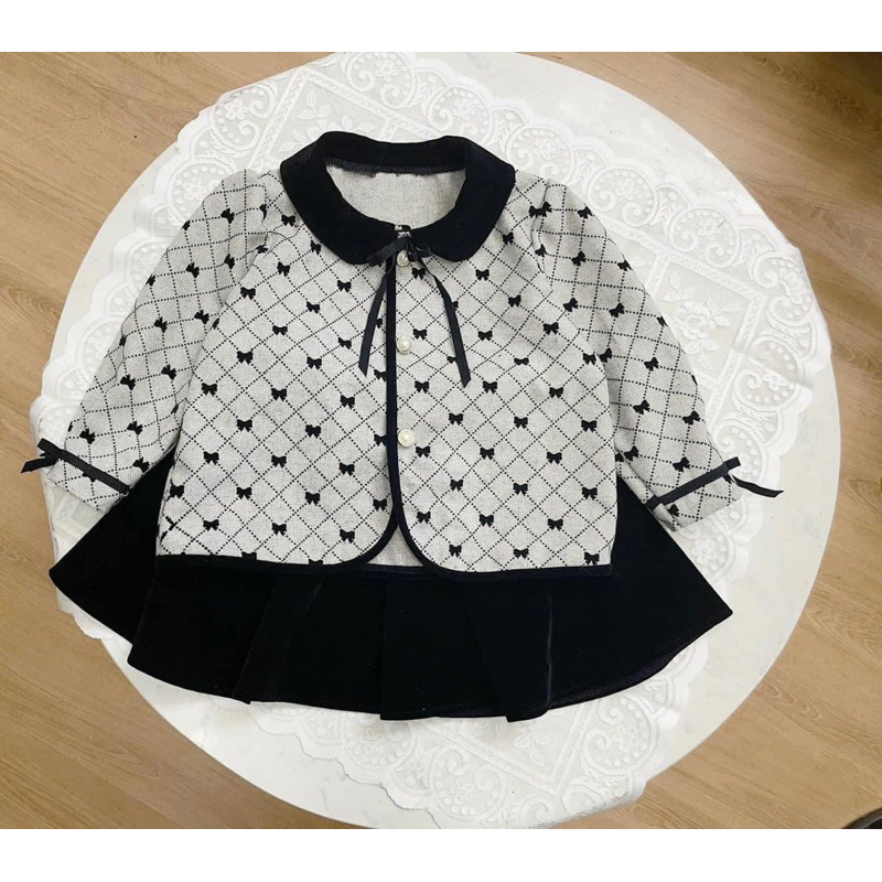 SET BỘ CHÂN VÁY ÁO HÌNH NƠ CHO BÉ