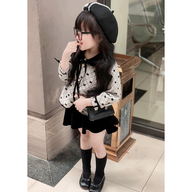 SET BỘ CHÂN VÁY ÁO HÌNH NƠ CHO BÉ