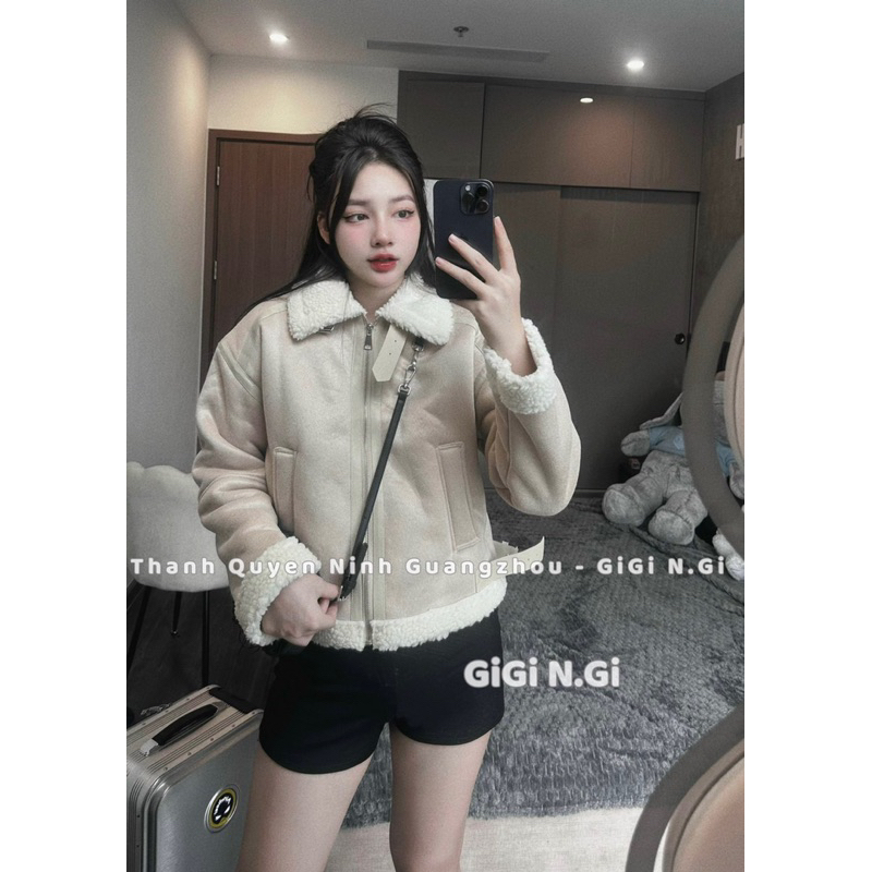 Áo khoác zara lông cừu siêu ấm