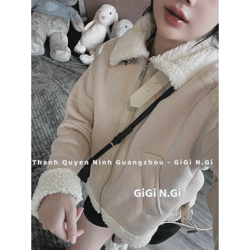 Áo khoác zara lông cừu siêu ấm