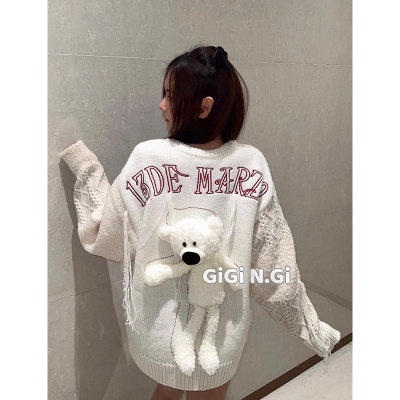 Áo len 13DE Mazo gấu pha