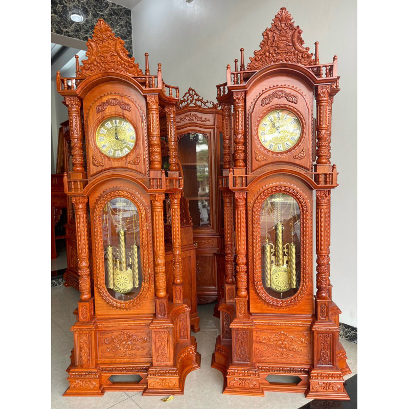 Đồng Hồ Cây Gỗ Hương Đá Cao 2m30