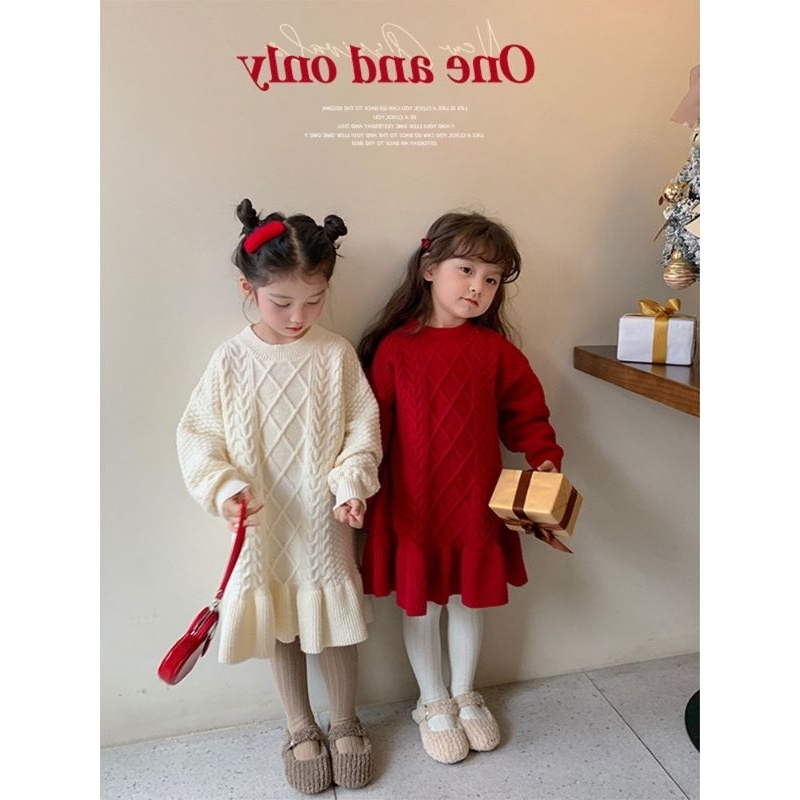 Váy len dài đuôi cá bé gái 🍓Hàng QCCC🍓 Váy len bé gái size