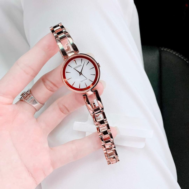 Đồng hồ C i t i zen  nữ EM0630-51D chính hãng chạy pin năng lượng ánh sáng
