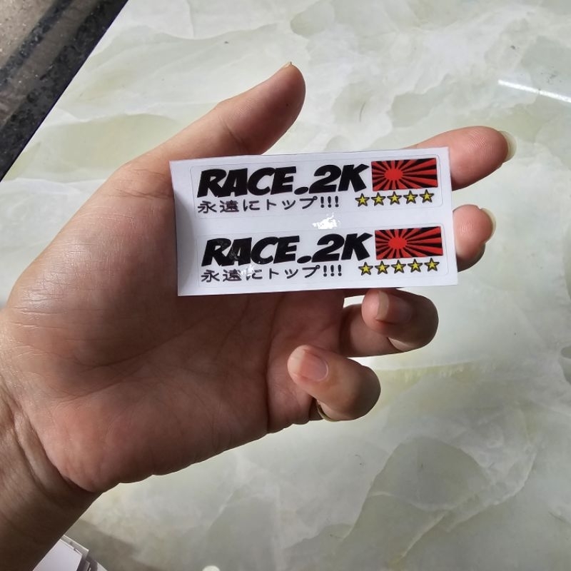 Tem logo race 2k in trong dán trang trí biển số xe
