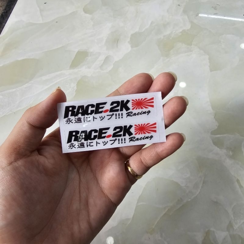 Tem logo race 2k in trong dán trang trí biển số xe