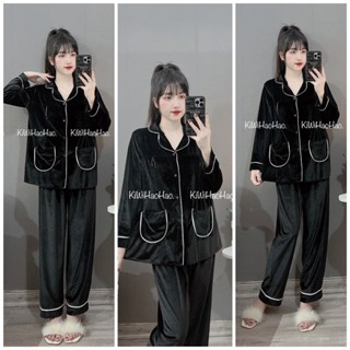 Bộ đồ bầu mùa đông , bộ bầu mặc nhà và sau sinh Pijama nhung cao cấp dày