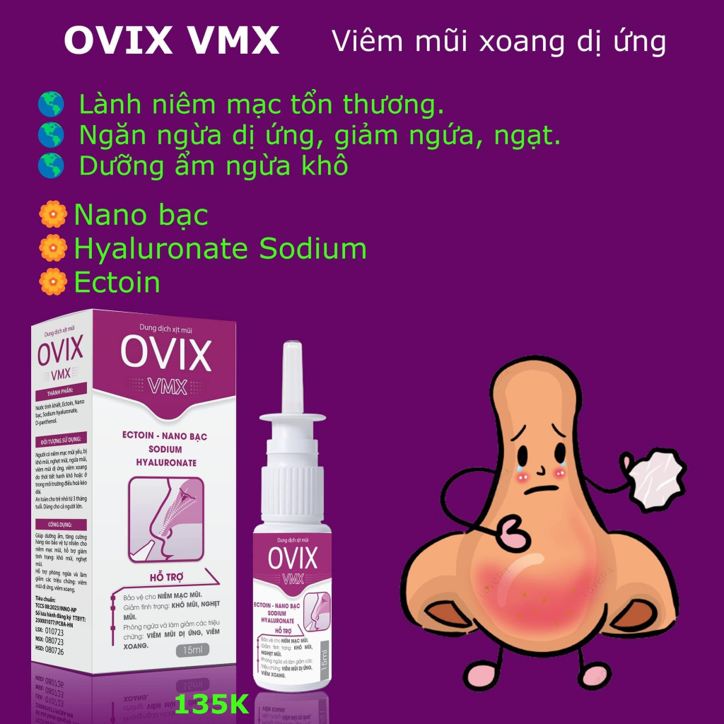 Xịt mũi viêm mũi xoang VMX