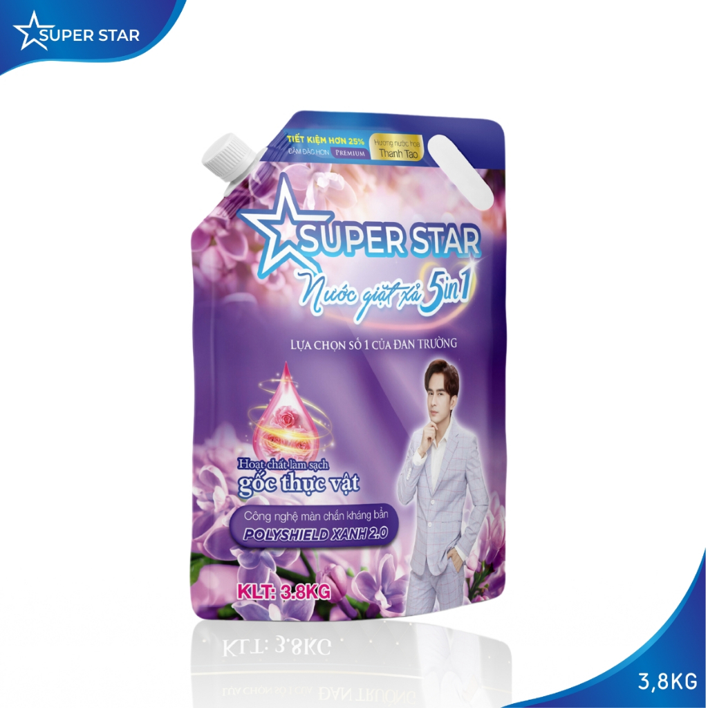 Combo 3 Túi Nước Giặt Xả Cao Cấp 5in1 SUPER STAR - 3,8kg/Túi