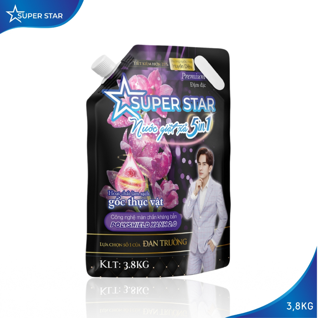 Combo 3 Túi Nước Giặt Xả Cao Cấp 5in1 SUPER STAR - 3,8kg/Túi