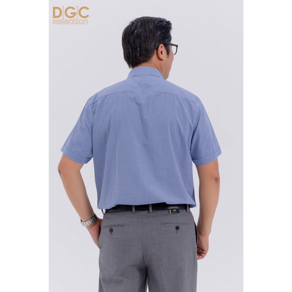 Áo sơ mi ngắn tay nam trung niên DGCs hoạ tiết caro nhỏ SASNBC47M