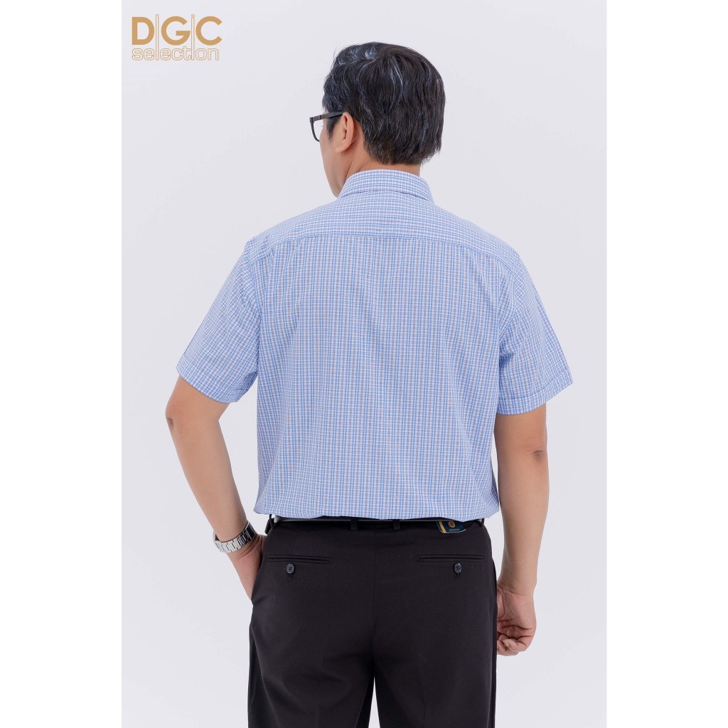 Áo sơ mi ngắn tay nam trung niên DGCs hoạ tiết caro nhỏ SASNBC47M