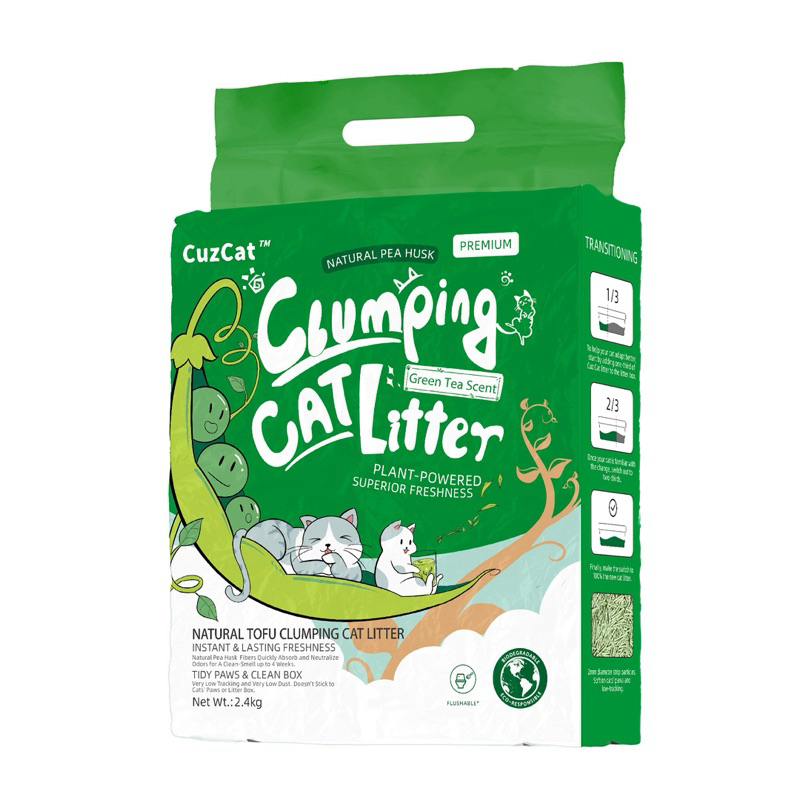 Cát vệ sinh đậu nành cho mèo CuzCat Clumping Cat Litter bịch 2.4Kg